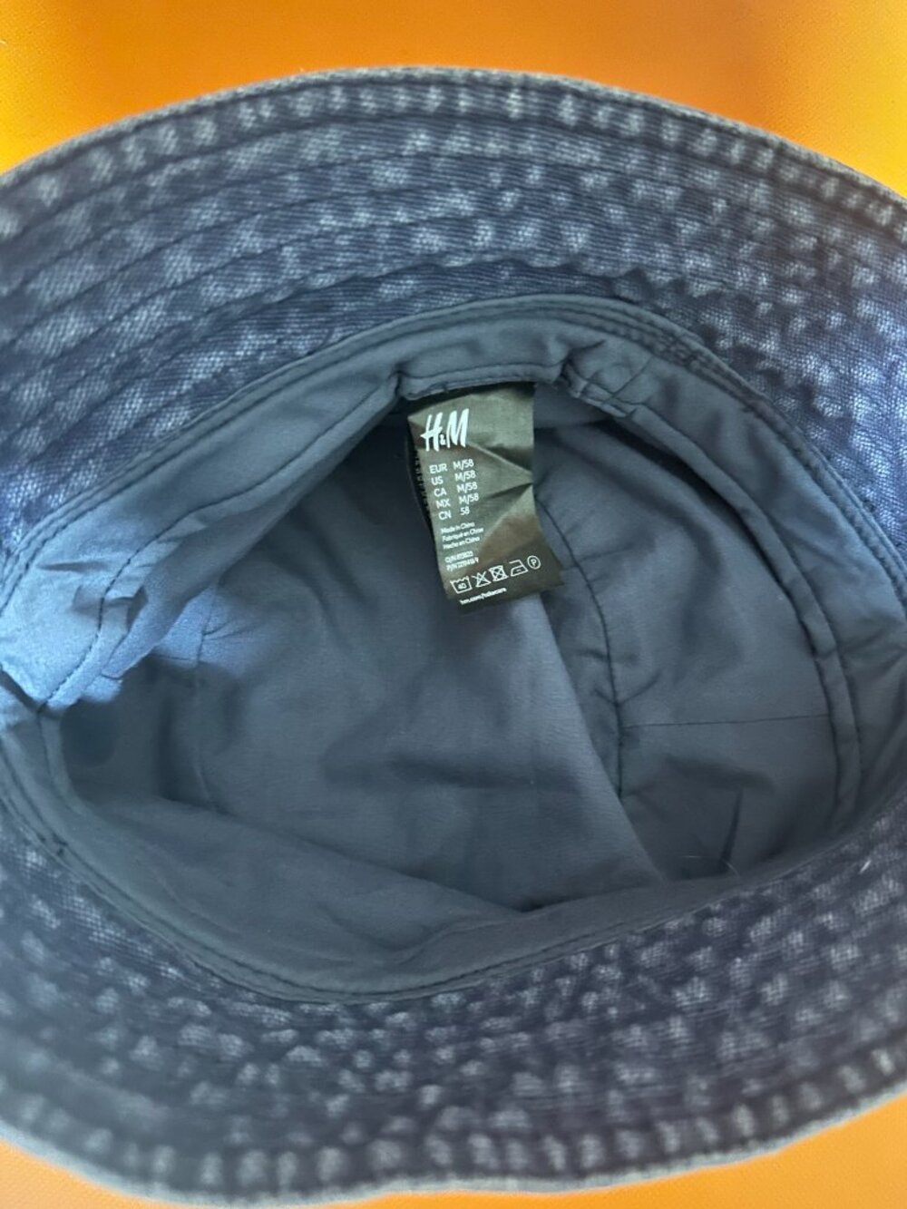 H&M Blue Cotton Bucket Hat M/58 - Picture 3 of 4